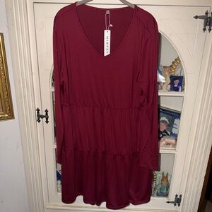 Miss Faye Burgandy long sleeve dress L